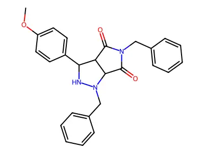 1,5-dibenzyl-3-(4-methoxyphenyl)tetrahydropyrrolo[3,4-c]pyrazole-4,6(1H,5H)-dione structure