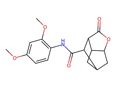 N-(2,4-dimethoxyphenyl)-2-oxohexahydro-2H-3,5-methanocyclopenta[b]furan-7-carboxamide structure