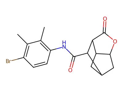 N-(4-bromo-2,3-dimethylphenyl)-2-oxohexahydro-2H-3,5-methanocyclopenta[b]furan-7-carboxamide structure