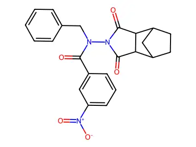 N-benzyl-N-(1,3-dioxooctahydro-2H-4,7-methanoisoindol-2-yl)-3-nitrobenzamide structure