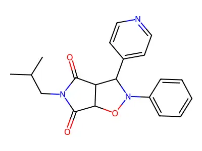5-isobutyl-2-phenyl-3-(pyridin-4-yl)dihydro-2H-pyrrolo[3,4-d]isoxazole-4,6(5H,6aH)-dione structure