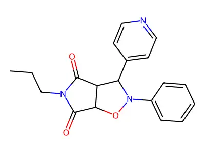 2-phenyl-5-propyl-3-(pyridin-4-yl)dihydro-2H-pyrrolo[3,4-d]isoxazole-4,6(5H,6aH)-dione structure