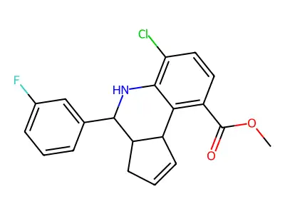 methyl 6-chloro-4-(3-fluorophenyl)-3a,4,5,9b-tetrahydro-3H-cyclopenta[c]quinoline-9-carboxylate structure