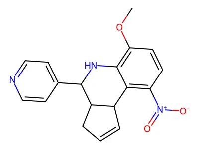 6-Methoxy-9-nitro-4-pyridin-4-yl-3a,4,5,9b-tetrahydro-3H-cyclopenta[c]quinoline structure