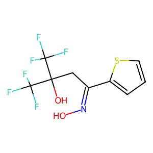 4,4,4-Trifluoro-3-hydroxy-1-(2-thienyl)-3-(trifluoromethyl)-1-butanone oxime structure
