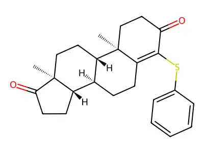 4-(Phenylthio)-4-androstene-3,17,dione structure