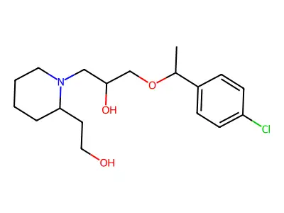 1-[1-(4-Chlorophenyl)ethoxy]-3-[2-(2-hydroxyethyl)piperidin-1-yl]propan-2-ol structure