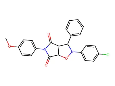 2-(4-chlorophenyl)-5-(4-methoxyphenyl)-3-phenyl-hexahydro-2H-pyrrolo[3,4-d][1,2]oxazole-4,6-dione structure