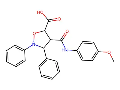 4-[(4-Methoxyphenyl)carbamoyl]-2,3-diphenyl-1,2-oxazolidine-5-carboxylic acid structure