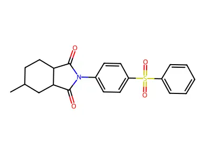 5-methyl-2-[4-(phenylsulfonyl)phenyl]hexahydro-1H-isoindole-1,3(2H)-dione structure