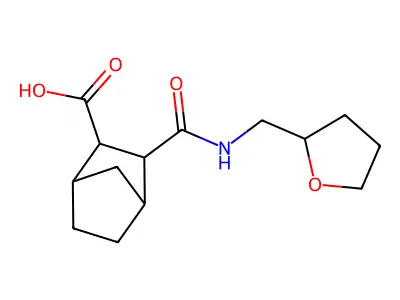 2-(Oxolan-2-ylmethylcarbamoyl)bicyclo[2.2.1]heptane-3-carboxylic acid structure