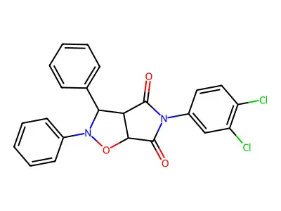 5-(3,4-dichlorophenyl)-2,3-diphenyl-3a,6a-dihydro-3H-pyrrolo[3,4-d][1,2]oxazole-4,6-dione structure