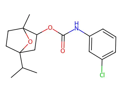4-isopropyl-1-methyl-7-oxabicyclo[2.2.1]hept-2-yl N-(3-chlorophenyl)carbamate structure