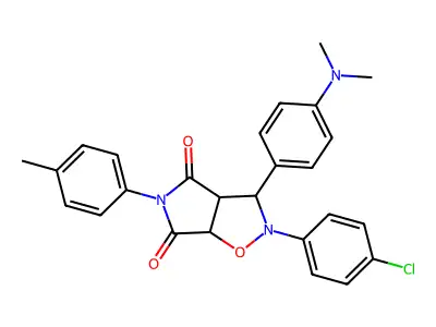 2-(4-chlorophenyl)-3-(4-(dimethylamino)phenyl)-5-(p-tolyl)dihydro-2H-pyrrolo[3,4-d]isoxazole-4,6(5H,6aH)-dione structure