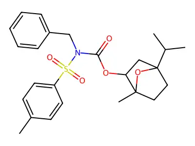 4-isopropyl-1-methyl-7-oxabicyclo[2.2.1]hept-2-yl N-benzyl-N-[(4-methylphenyl)sulfonyl]carbamate structure