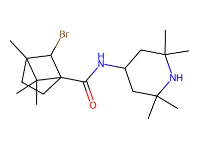 6-bromo-4,5,5-trimethyl-N-(2,2,6,6-tetramethylpiperidin-4-yl)bicyclo[2.1.1]hexane-1-carboxamide structure