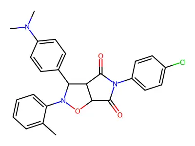 5-(4-chlorophenyl)-3-(4-(dimethylamino)phenyl)-2-(o-tolyl)dihydro-2H-pyrrolo[3,4-d]isoxazole-4,6(5H,6aH)-dione structure