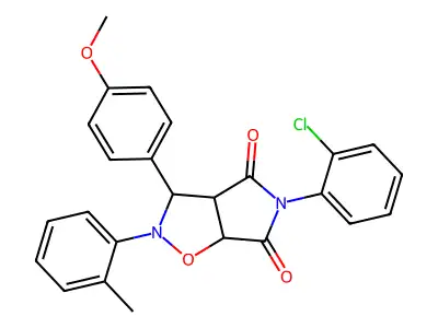 5-(2-chlorophenyl)-3-(4-methoxyphenyl)-2-(o-tolyl)dihydro-2H-pyrrolo[3,4-d]isoxazole-4,6(5H,6aH)-dione structure