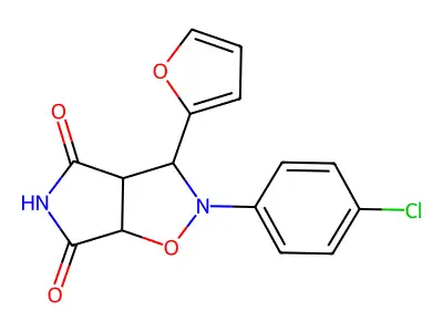2-(4-chlorophenyl)-3-(furan-2-yl)dihydro-2H-pyrrolo[3,4-d][1,2]oxazole-4,6(3H,5H)-dione structure