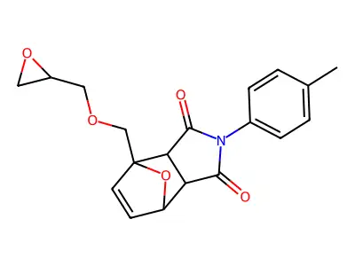 (3aS,7S,7aR)-4-((oxiran-2-ylmethoxy)methyl)-2-(p-tolyl)-3a,4,7,7a-tetrahydro-1H-4,7-epoxyisoindole-1,3(2H)-dione structure