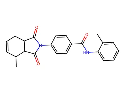 4-(4-methyl-1,3-dioxo-3a,4,7,7a-tetrahydroisoindol-2-yl)-N-(2-methylphenyl)benzamide structure