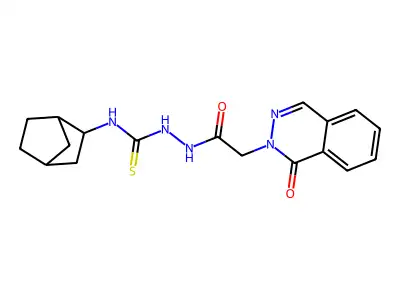 1-(3-Bicyclo[2.2.1]heptanyl)-3-[[2-(1-oxophthalazin-2-yl)acetyl]amino]thiourea structure
