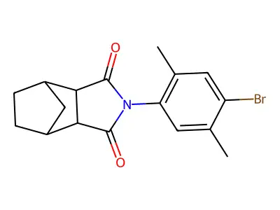 2-(4-bromo-2,5-dimethylphenyl)hexahydro-1H-4,7-methanoisoindole-1,3(2H)-dione structure