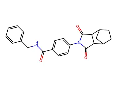 N-benzyl-4-(1,3-dioxooctahydro-2H-4,7-methanoisoindol-2-yl)benzamide structure