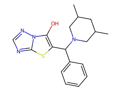 5-((3,5-Dimethylpiperidin-1-yl)(phenyl)methyl)thiazolo[3,2-b][1,2,4]triazol-6-ol structure