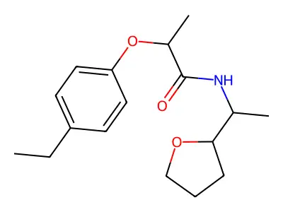 2-(4-ethylphenoxy)-N-[1-(oxolan-2-yl)ethyl]propanamide structure