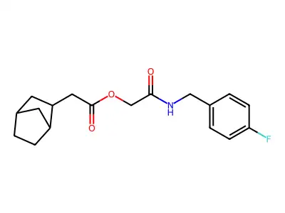[2-[(4-Fluorophenyl)methylamino]-2-oxoethyl] 2-(2-bicyclo[2.2.1]heptanyl)acetate structure