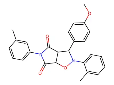 3-(4-methoxyphenyl)-2-(2-methylphenyl)-5-(3-methylphenyl)-hexahydro-2H-pyrrolo[3,4-d][1,2]oxazole-4,6-dione structure