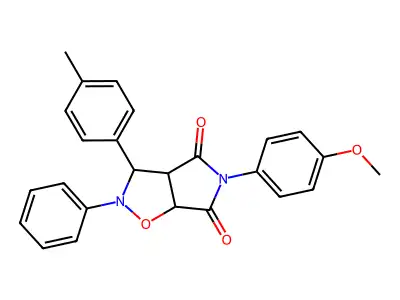 5-(4-methoxyphenyl)-2-phenyl-3-(p-tolyl)dihydro-2H-pyrrolo[3,4-d]isoxazole-4,6(5H,6aH)-dione structure