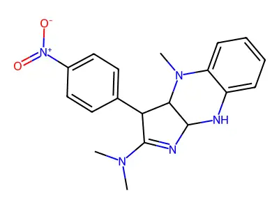 N,N,4-trimethyl-3-(4-nitrophenyl)-3,3a,9,9a-tetrahydropyrrolo[2,3-b]quinoxalin-2-amine structure