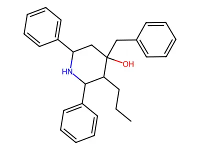 4-Benzyl-2,6-diphenyl-3-propylpiperidin-4-ol structure