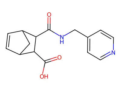 3-((Pyridin-4-ylmethyl)carbamoyl)bicyclo[2.2.1]hept-5-ene-2-carboxylic acid structure