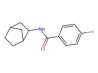 N-(3-bicyclo[2.2.1]heptanyl)-4-iodobenzamide structure