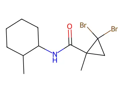 2,2-dibromo-1-methyl-N-(2-methylcyclohexyl)cyclopropanecarboxamide structure