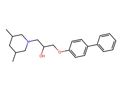 1-(3,5-Dimethylpiperidyl)-3-(4-phenylphenoxy)propan-2-ol structure