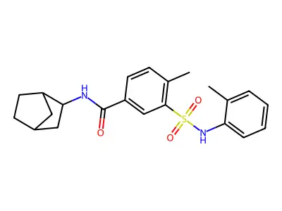 N-(3-bicyclo[2.2.1]heptanyl)-4-methyl-3-[(2-methylphenyl)sulfamoyl]benzamide structure