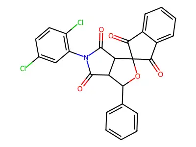 5-(2,5-dichlorophenyl)-3-phenyl-3a,6a-dihydrospiro[furo[3,4-c]pyrrole-1,2'-indene]-1',3',4,6(3H,5H)-tetrone structure