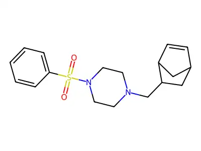 1-(Benzenesulfonyl)-4-(5-bicyclo[2.2.1]hept-2-enylmethyl)piperazine structure