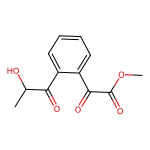 Methyl 2-(2-hydroxy-1-oxopropyl)-alpha-oxobenzeneacetate structure