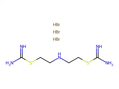 Pseudourea, 2,2'-(iminodiethylene)bis(2-thio-, trihydrobromide structure