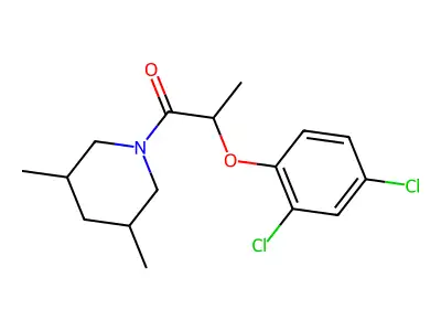 2-(2,4-Dichlorophenoxy)-1-(3,5-dimethylpiperidin-1-yl)propan-1-one structure