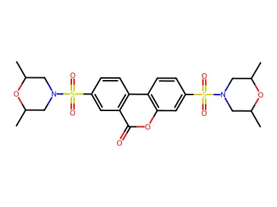3,8-Bis[(2,6-dimethylmorpholin-4-yl)sulfonyl]benzo[c]chromen-6-one structure