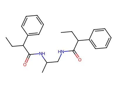 2-phenyl-N-[2-(2-phenylbutanoylamino)propyl]butanamide structure