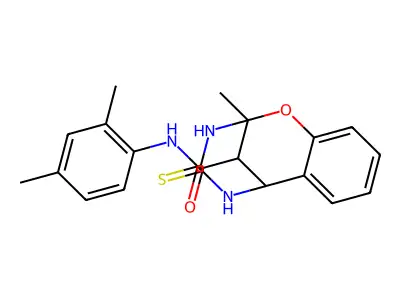 N-(2,4-dimethylphenyl)-2-methyl-4-thioxo-3,4,5,6-tetrahydro-2H-2,6-methano-1,3,5-benzoxadiazocine-11-carboxamide structure