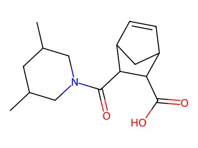 2-(3,5-Dimethylpiperidine-1-carbonyl)bicyclo[2.2.1]hept-5-ene-3-carboxylic acid structure