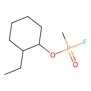 Methylphosphonic acid, fluoroanhydride, 2-ethylcyclohexyl ester structure